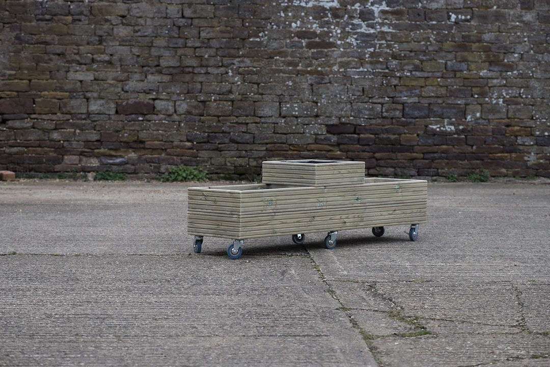 3 Celled 2 High Decking Planter On Castors