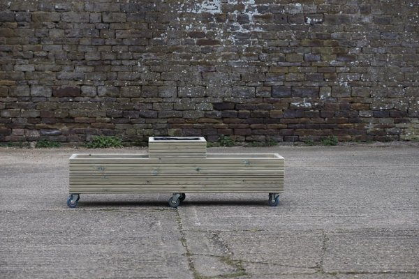 3 Celled 2 High Decking Planter On Castors