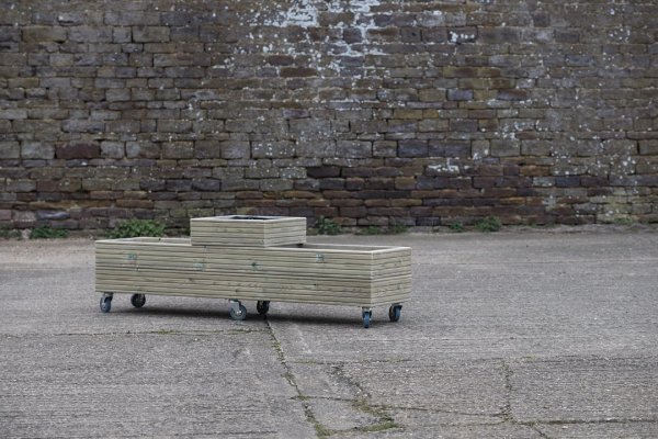 3 Celled 2 High Decking Planter On Castors