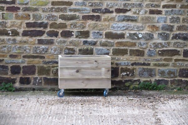 High Square Planter on Wheels – Smooth Decking - Image 4