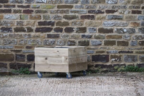 High Square Planter on Wheels – Smooth Decking - Image 2