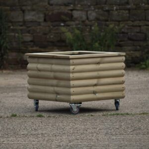 Square 2 Row Charnwood Decorative Planter On Wheels with Capping