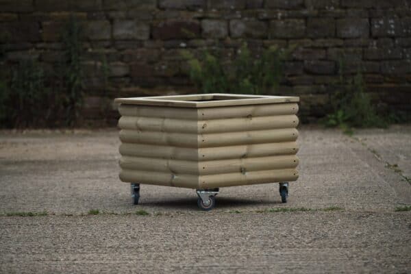 Square 2 Row Charnwood Decorative Planter On Wheels with Capping