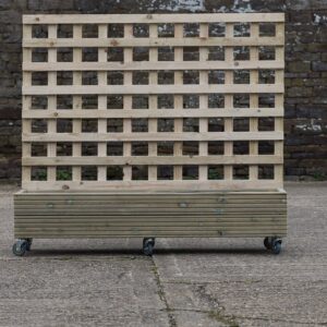 Rectangular 2 Row Budget Decking Planter With Trellis On Wheels