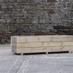 High Rectangular Planter on Feet – Ribbed Budget Decking..
