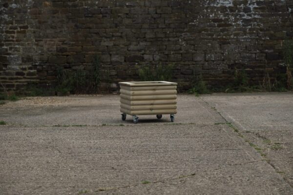 Square High Charnwood Planter with Capping on Wheels - Image 3
