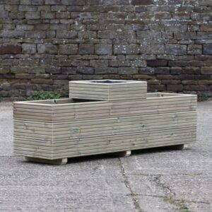 High Celled Planter on Feet – Ribbed Decking