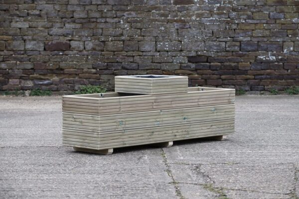 High Celled Planter on Feet – Ribbed Decking