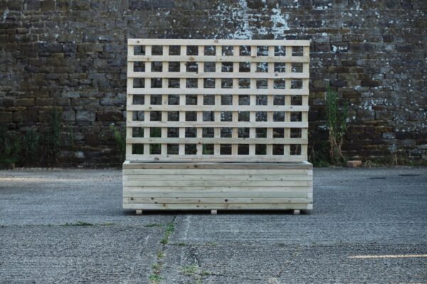 Rectangular High Planter with 100cm Trellis – Block Style