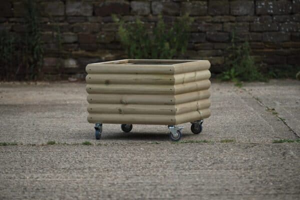 Square 2 Row Charnwood Decorative Planter On Castors