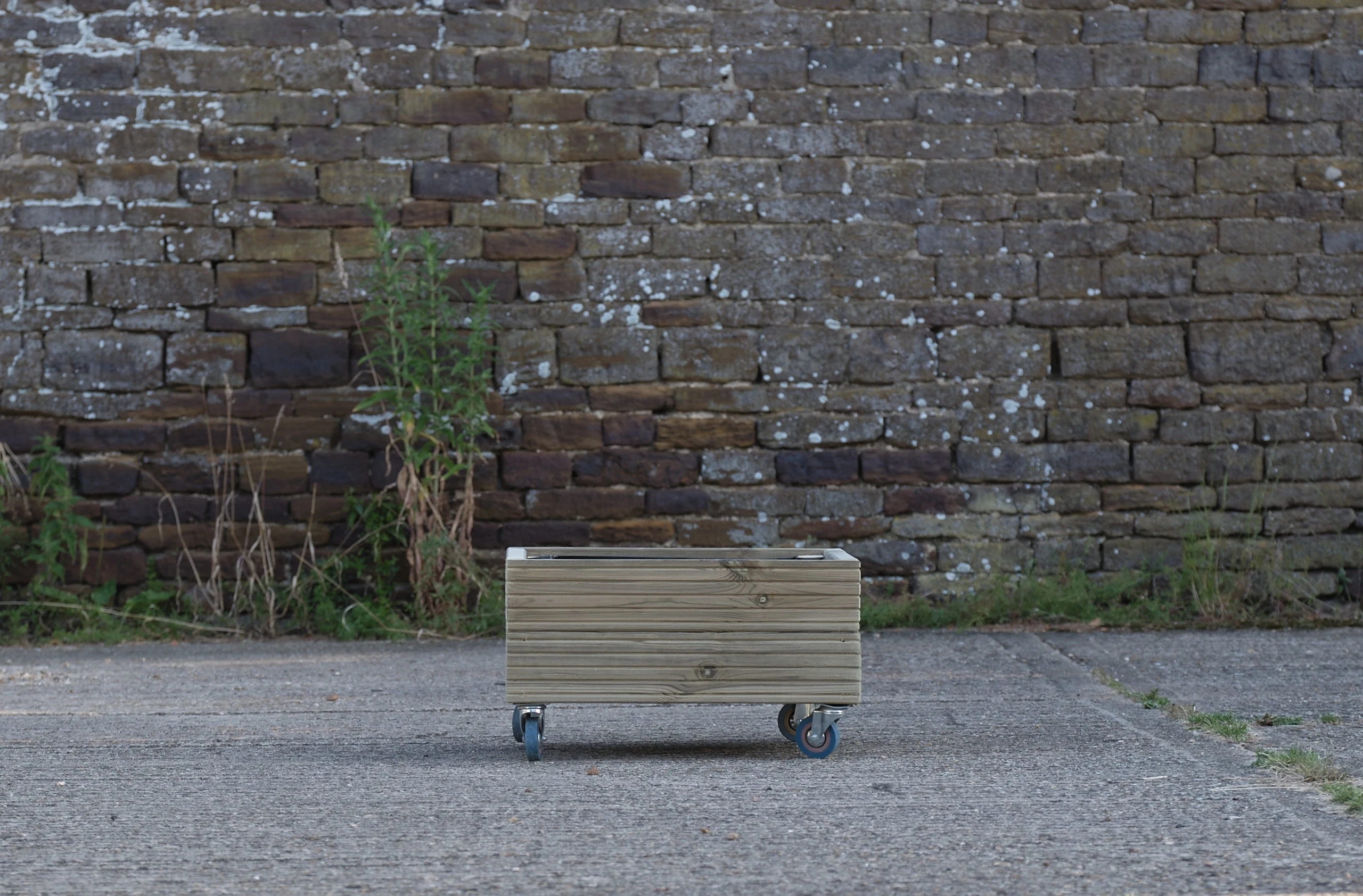 Square 2 Row Decking Planter On Wheels