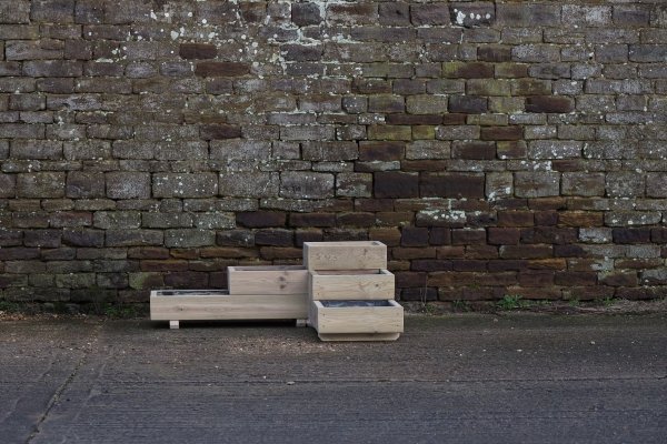 3 Tiered L Shaped Smooth Decking Planter without Front Cell