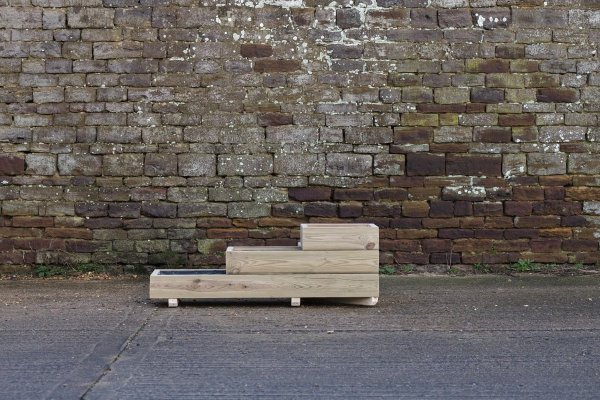 3 Tiered L Shaped Smooth Decking Planter without Front Cell