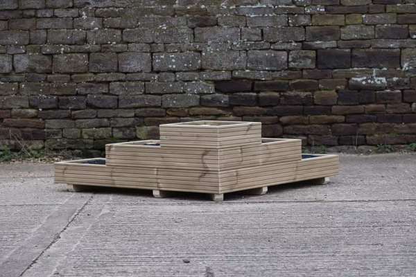 3-Tier L-Shaped Corner Planter (No Front Cell) – Ribbed Decking... - Image 6