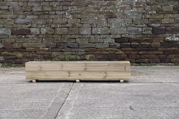 Rectangular 2 Row Smooth Budget Decking Planter With Trellis