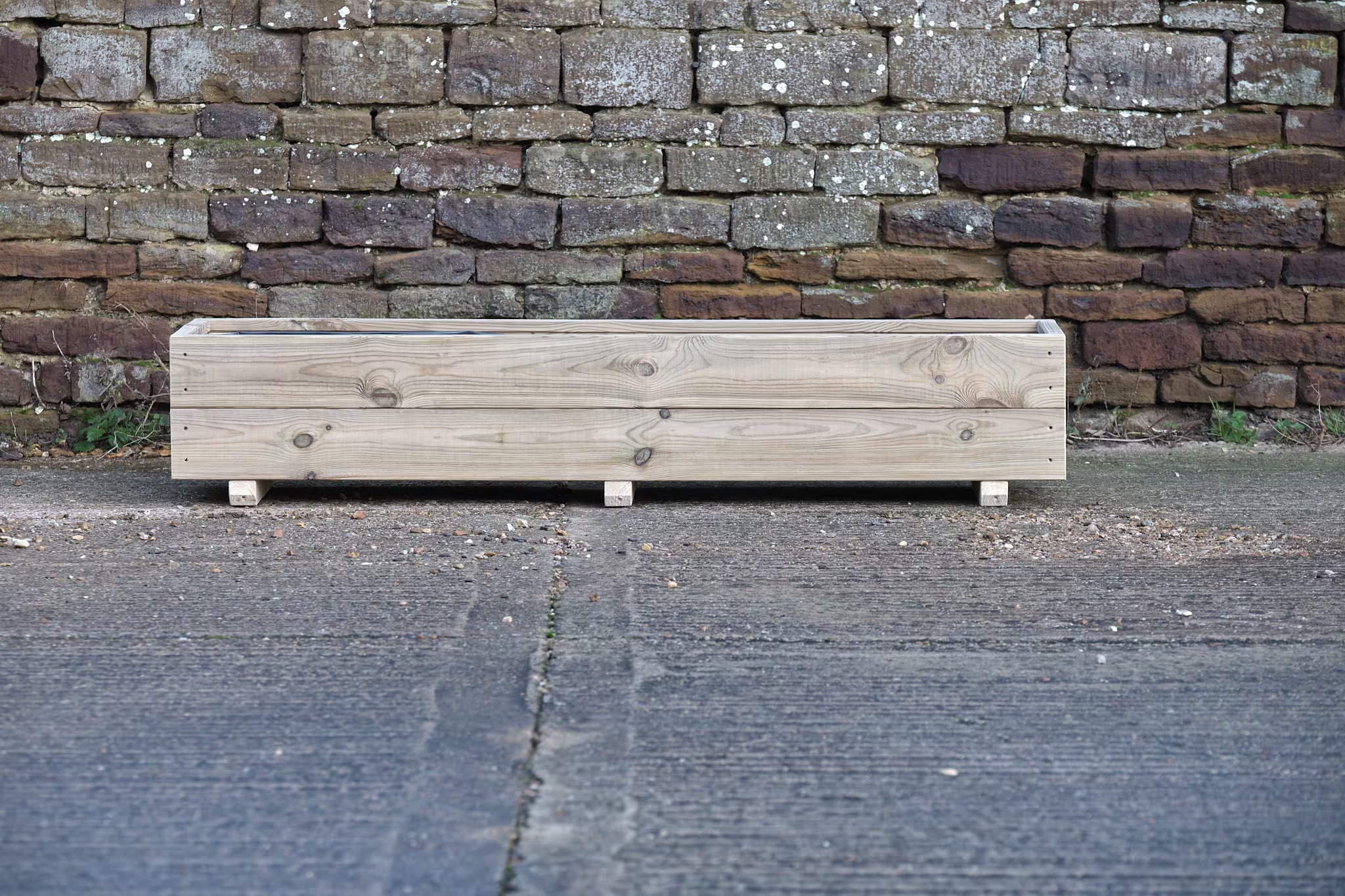 Rectangular 2 Row Smooth Budget Decking Planter