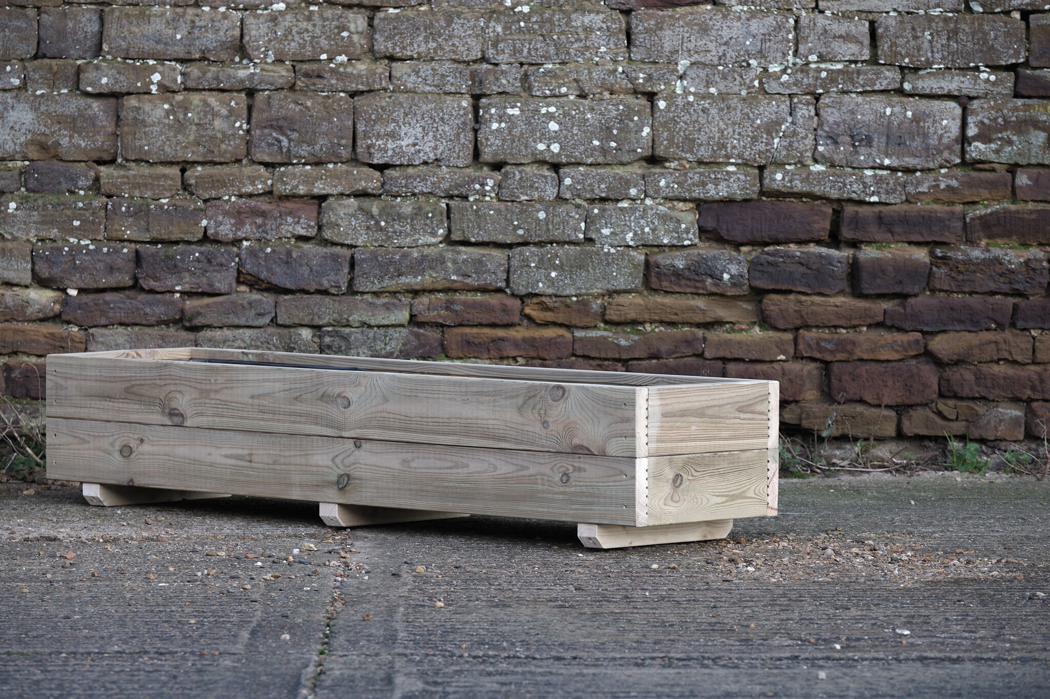 Rectangular 2 Row Smooth Budget Decking Planter