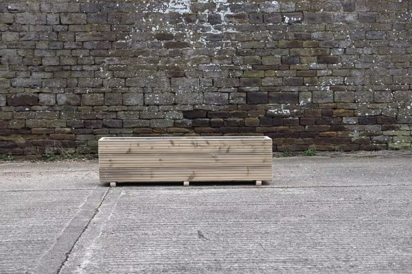 Rectangular 3 Row Decking Planter With Trellis
