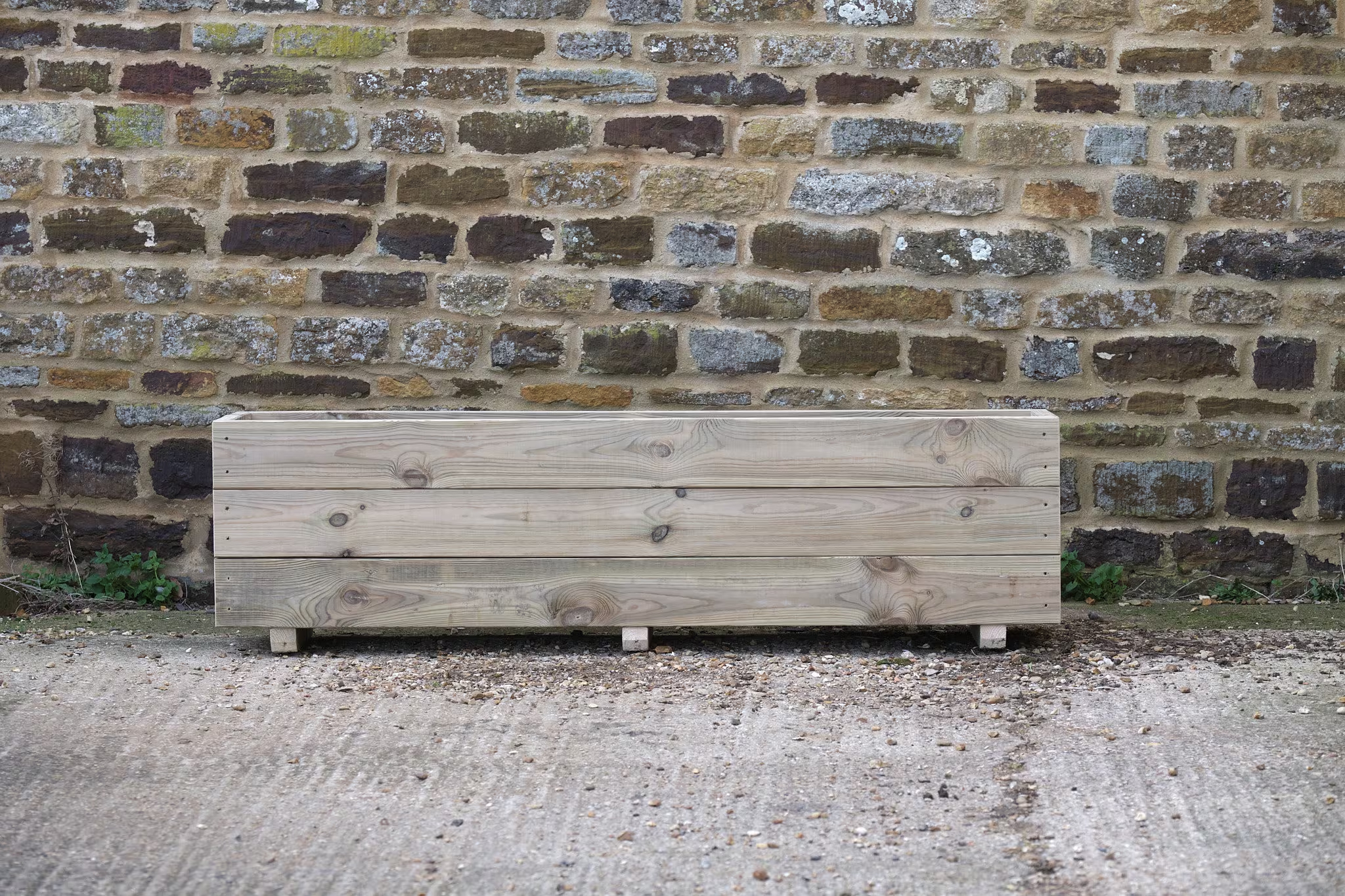 Rectangular 3 Row Smooth Budget Decking Planter