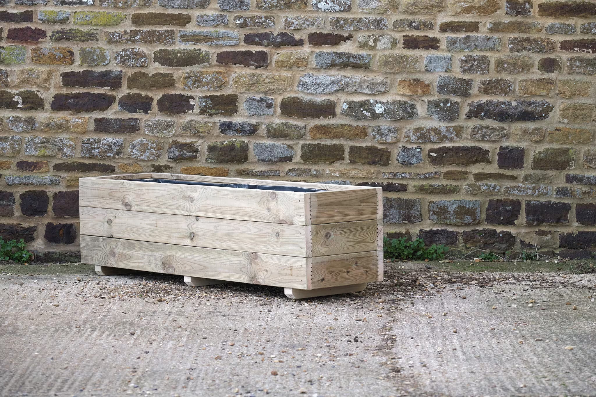 Rectangular 3 Row Smooth Budget Decking Planter