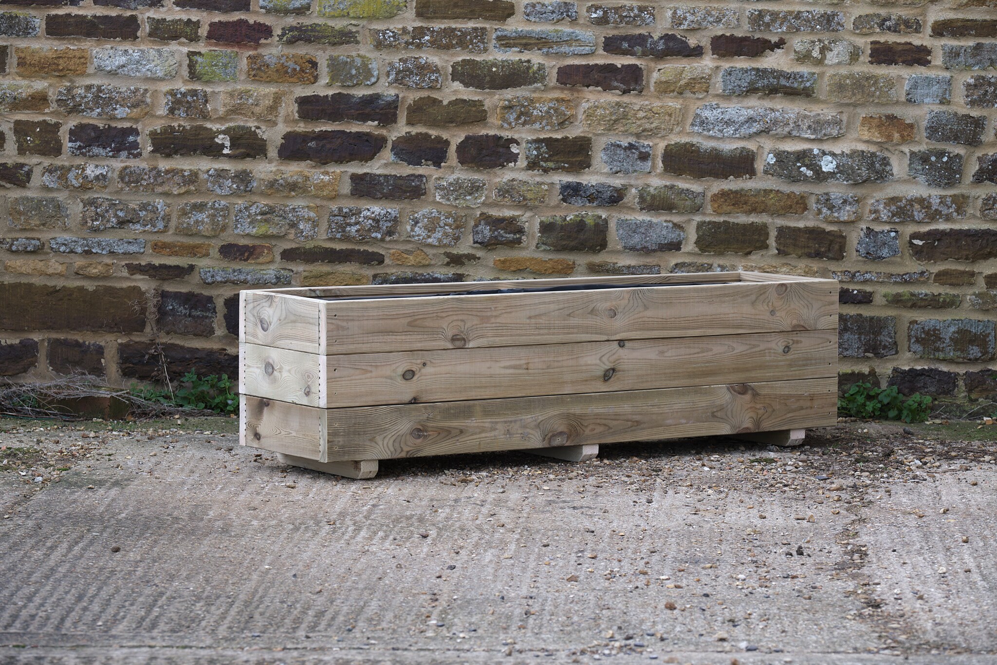 Rectangular 3 Row Smooth Budget Decking Planter
