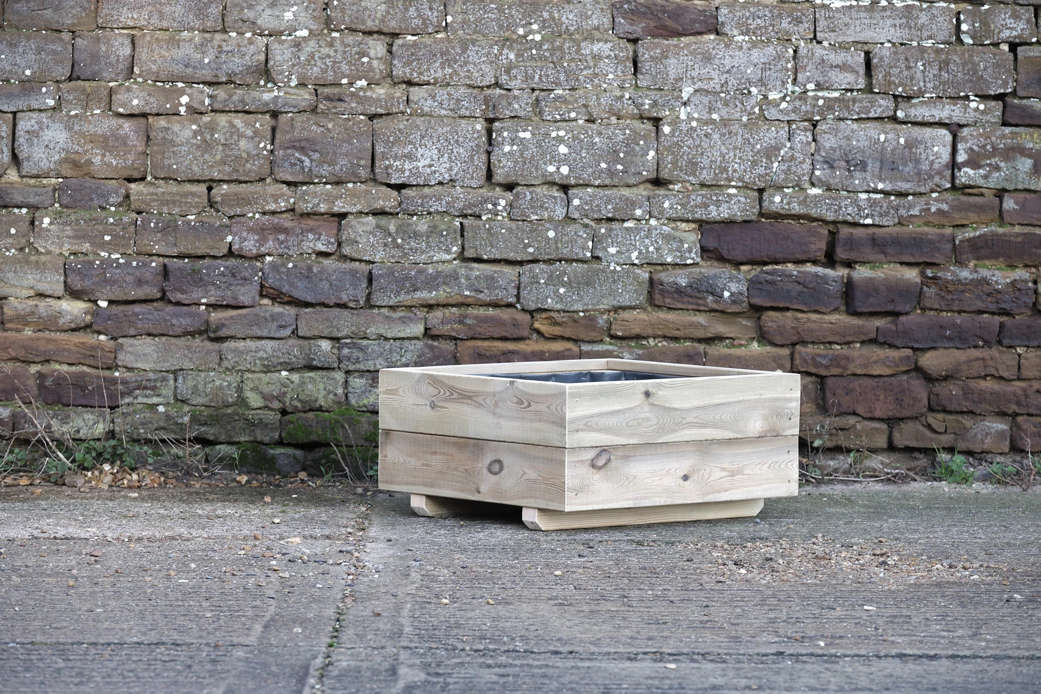 Square 2 Row Smooth Decking Planter