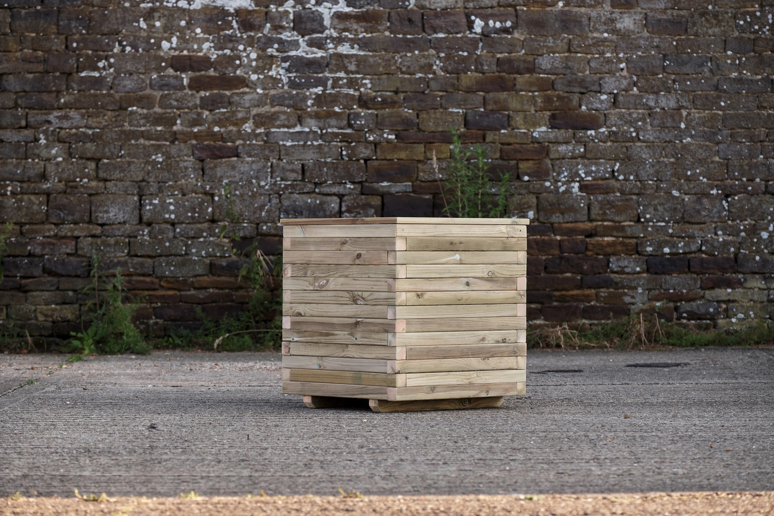 Square Block Style Planter With Capping