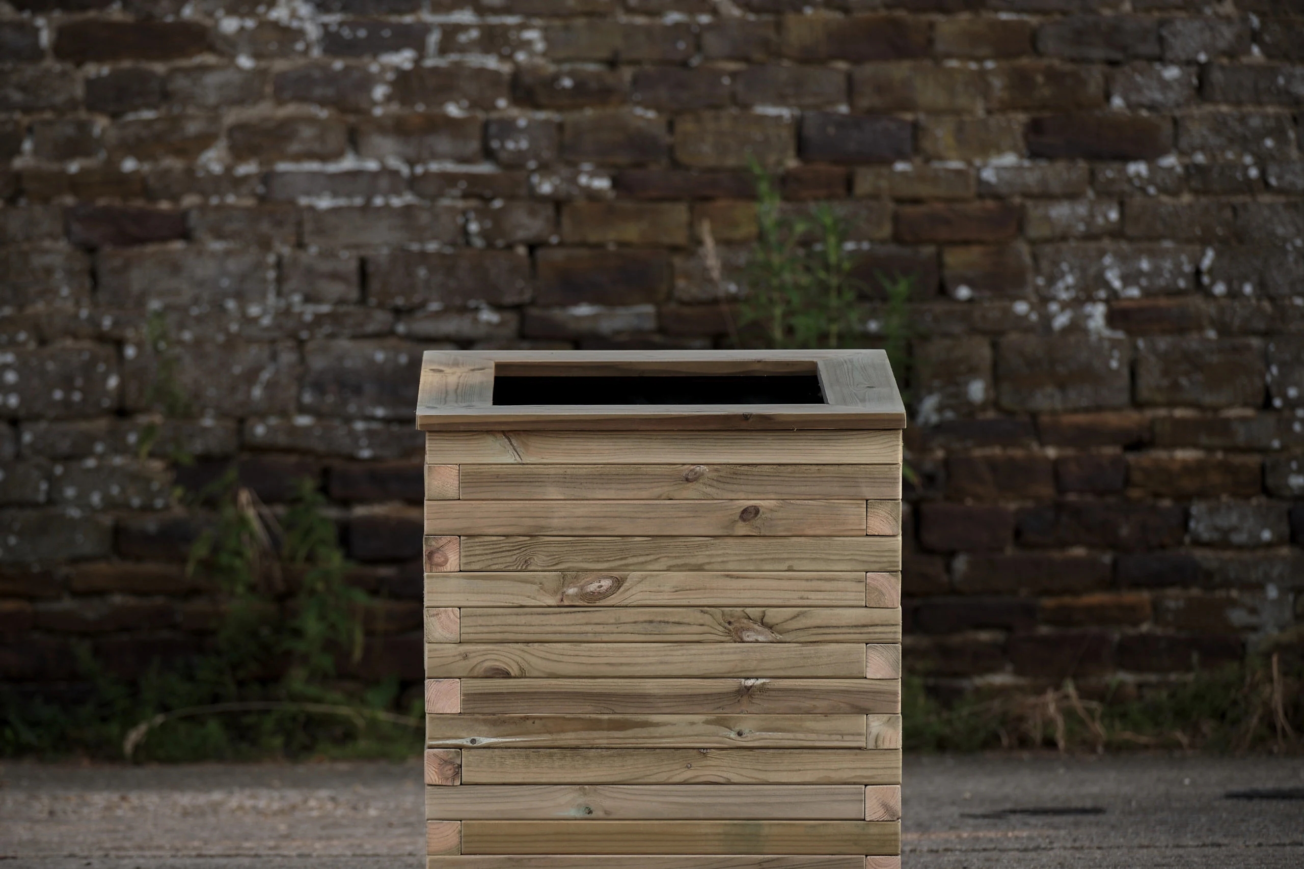 Square Block Style Planter With Capping
