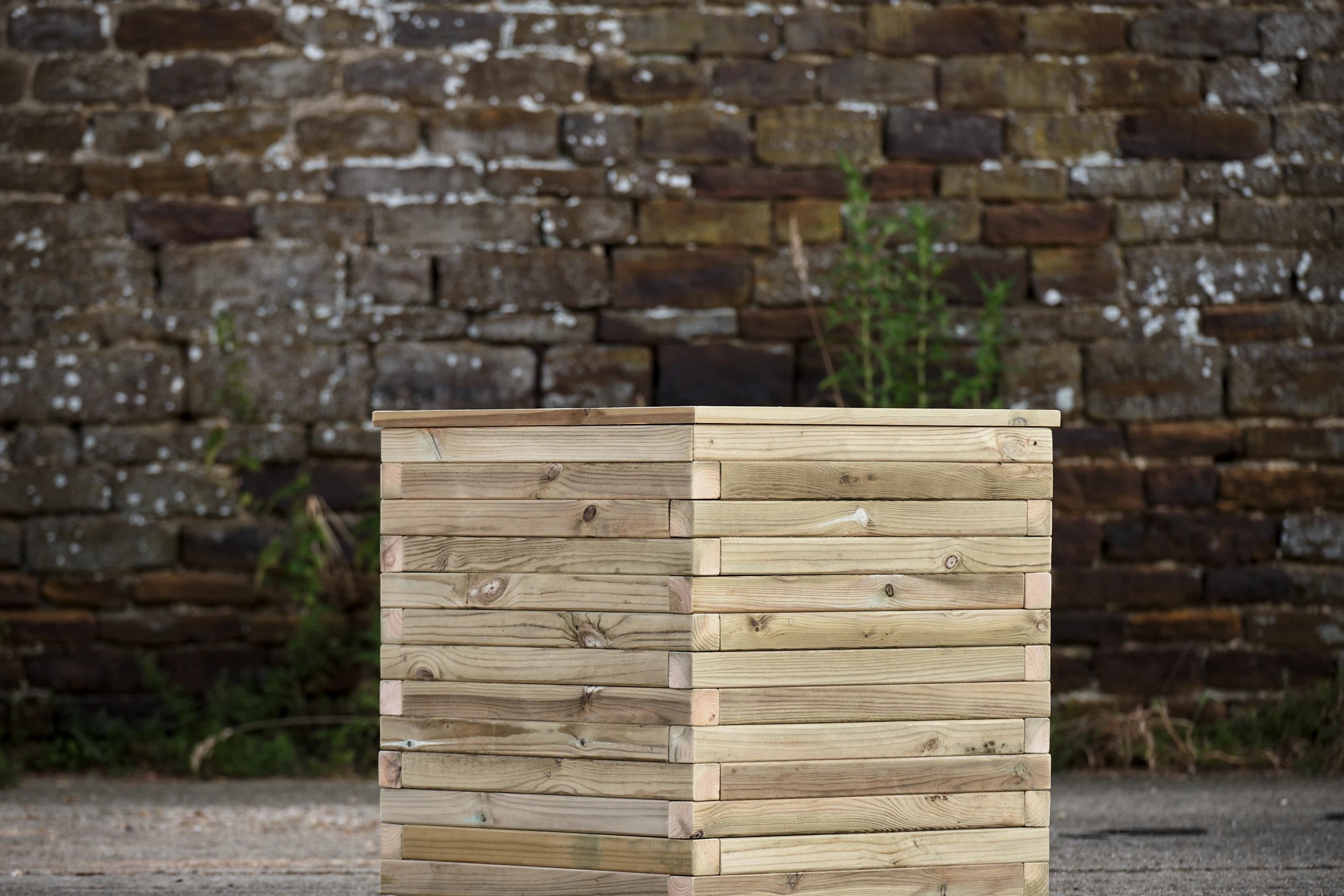 Square Block Style Planter With Capping