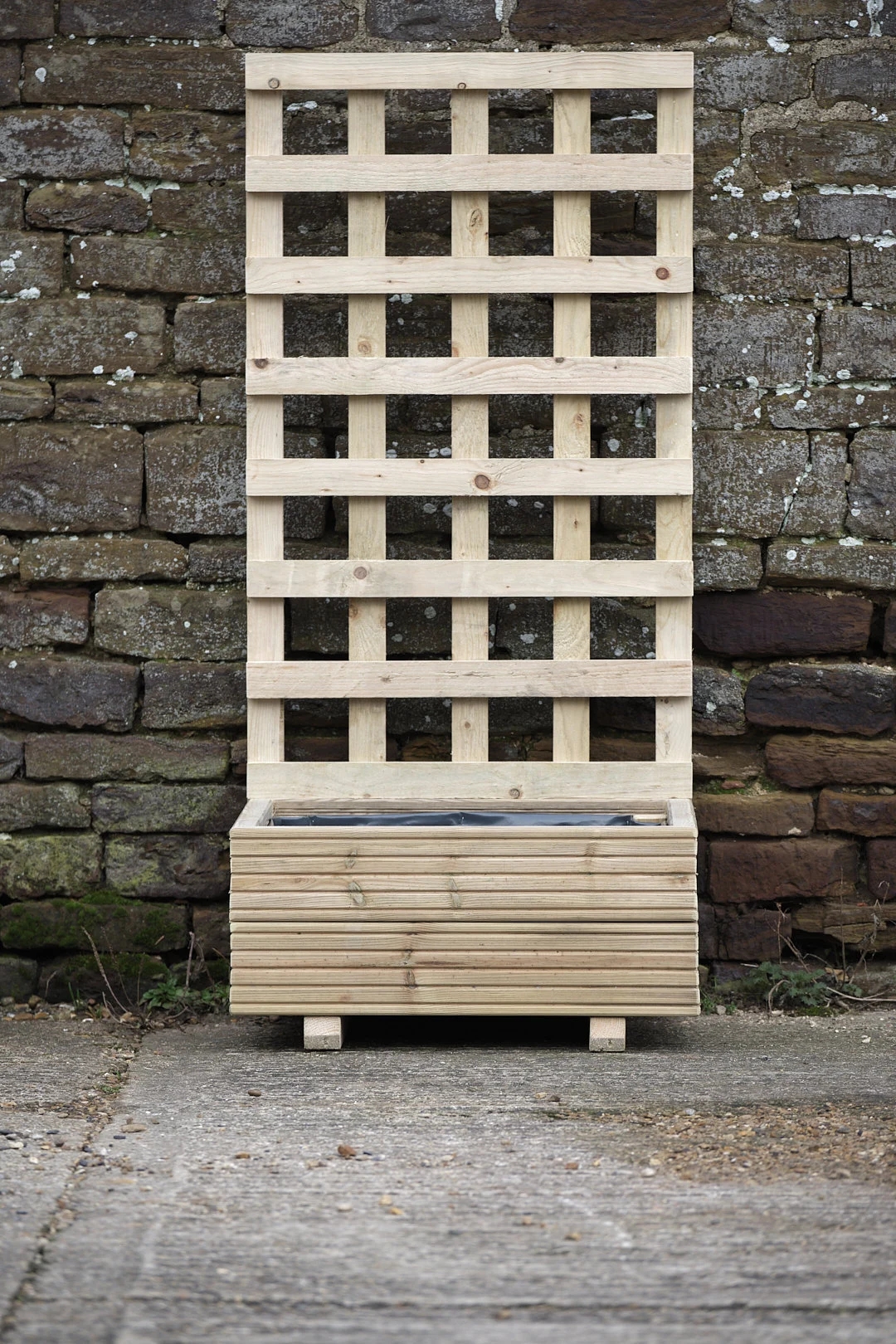 Square 2 Row Decking Planter with Trellis