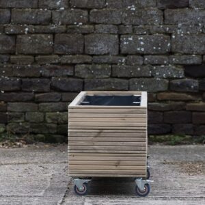 Rectangular 3 Row Decking Planter On Wheels