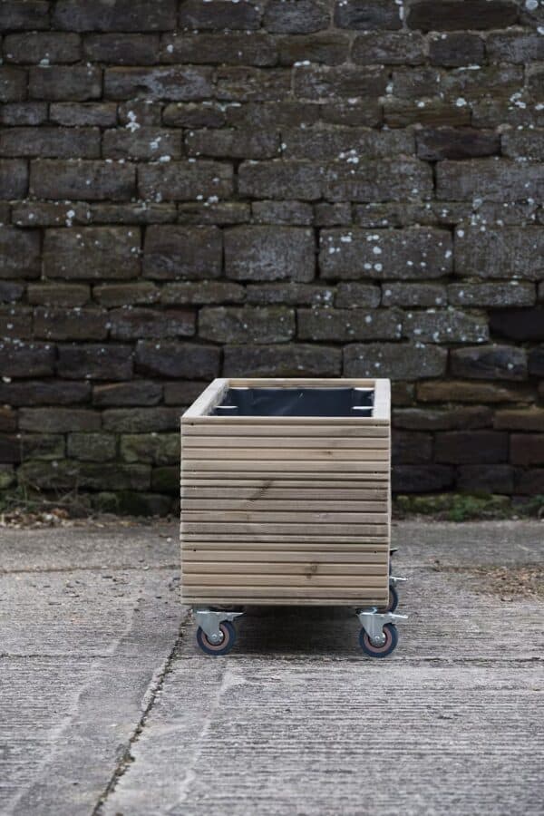 Rectangular 3 Row Decking Planter On Wheels
