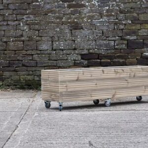 Rectangular 3 Row Decking Planter On Wheels