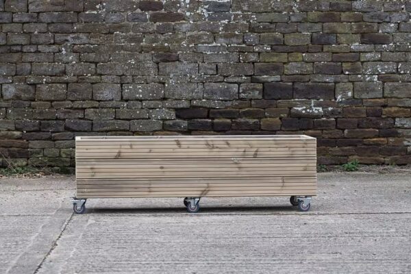 Rectangular 3 Row Decking Planter On Wheels