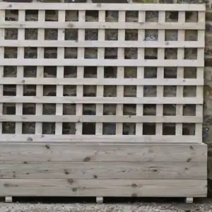 High Rectangular Planter on Feet with 100cm Trellis – Smooth Budget Decking..