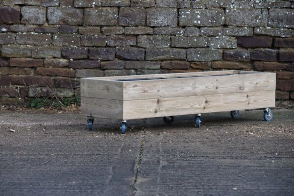 Low Rectangular Planter on Wheels – Smooth Decking - Image 4