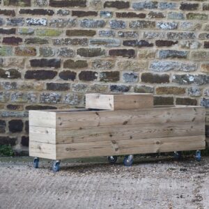 3 Row 3 Cell Smooth Decking Planter On Wheels1