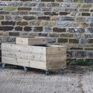 3 Row 3 Cell Smooth Decking Planter On Wheels1