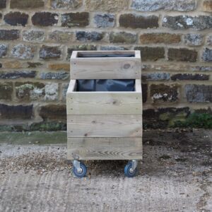 3 Row 3 Cell Smooth Decking Planter On Wheels1