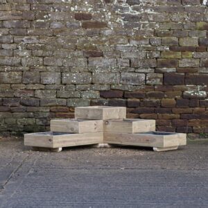 3 Tiered L Shaped Smooth Decking Planter without Front Cell