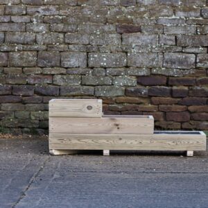 3 Tired L Shape Smooth Decking Planter with Front Cell