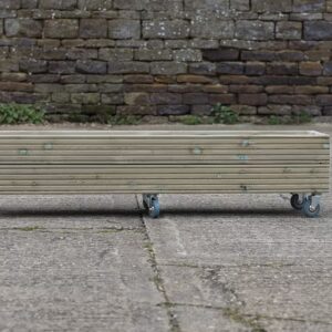 Rectangular 2 Row Budget Decking Planter With Trellis On Wheels