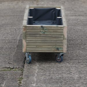 Rectangular 2 Row Budget Decking Planter With Trellis On Wheels