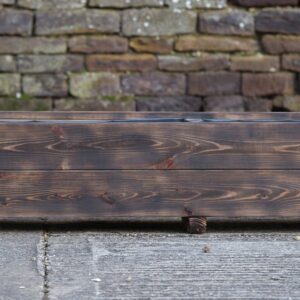 Rectangular 2 Row Burnt Charred Decking Planter