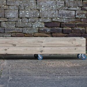 Rectangular 2 Row Smooth Budget Decking Planter On Wheels