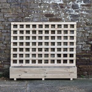 Rectangular 2 Row Smooth Budget Decking Planter With Trellis