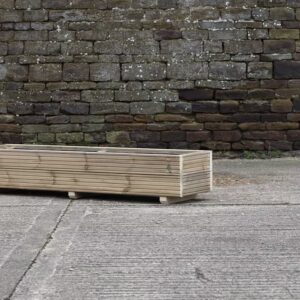 Rectangular 2 Row Smooth Budget Decking Planter With Trellis