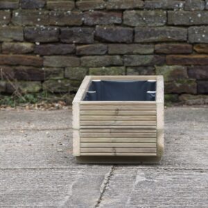Rectangular 2 Row Smooth Budget Decking Planter With Trellis