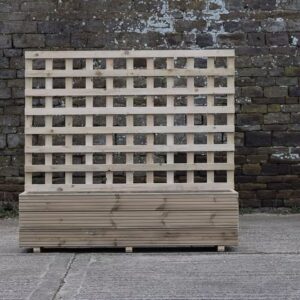 Rectangular 3 Row Decking Planter With Trellis