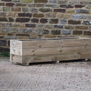 Rectangular 3 Row Smooth Budget Decking Planter with Trellis